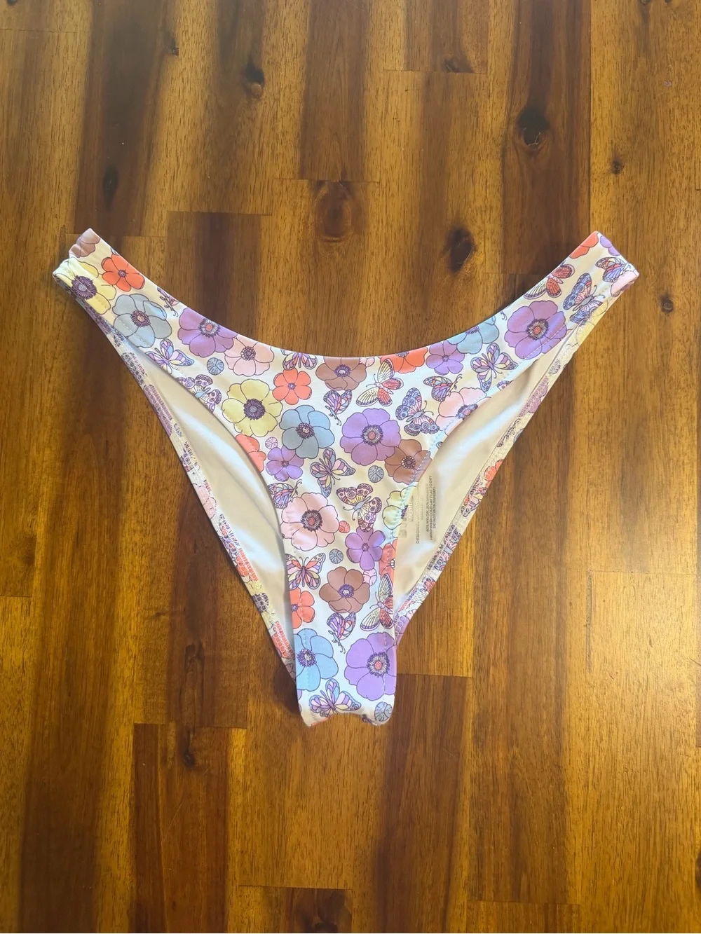 Frankie's Bikinis Multicolor Floral & Butterfly Bikini Bottoms in Mariposa